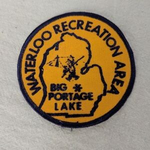 Vintage Michigan Waterloo Recreation Area Round Yellow Patch
